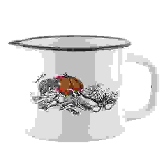 Кружка со сливом эмалированная 1,4л Овощи