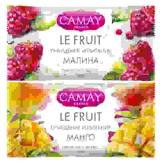Мыло твердое туалетное CAMAY LE FRUIT Малина/Манго, п/э, 100г ЧЗ