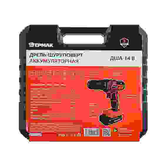 Дрель-шуруповерт аккум. ДША-14в, 0-550- 1550 об/мин, 1,3 Li-on (1), 28 н*м, подсветка ЕРМАК