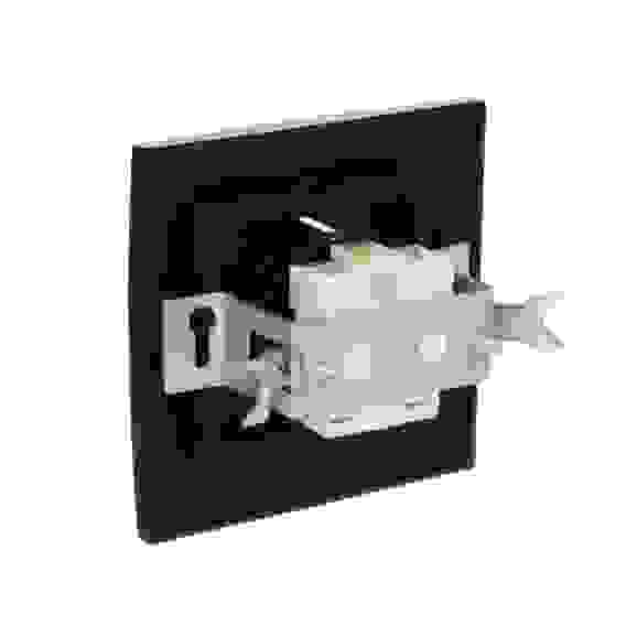 Розетка скрытой установки с зазем. контактом RS 16-133-Ч, 250В, 16А, IP20, 85x85x46 мм, чёрная FORZA