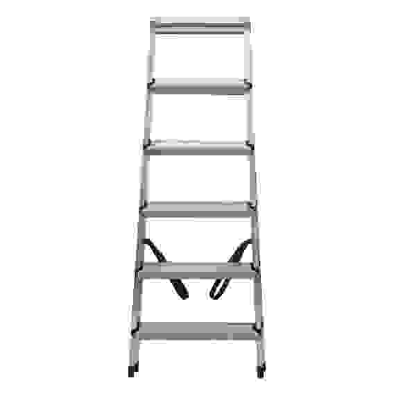 Стремянка двухсторонняя 6ст, алюминиевая, Россия//Сибртех