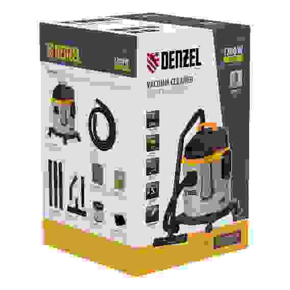 Пылесос строительный SVC15,1200Вт, бак 15л,шланг 2м//Denzel