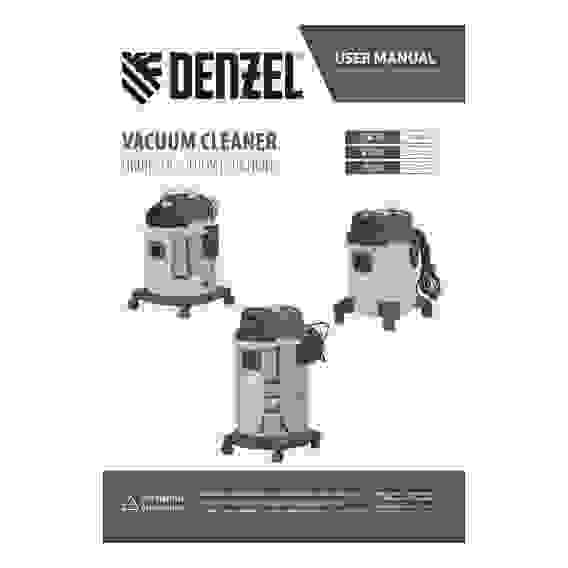 Пылесос строительный SVC15,1200Вт, бак 15л,шланг 2м//Denzel