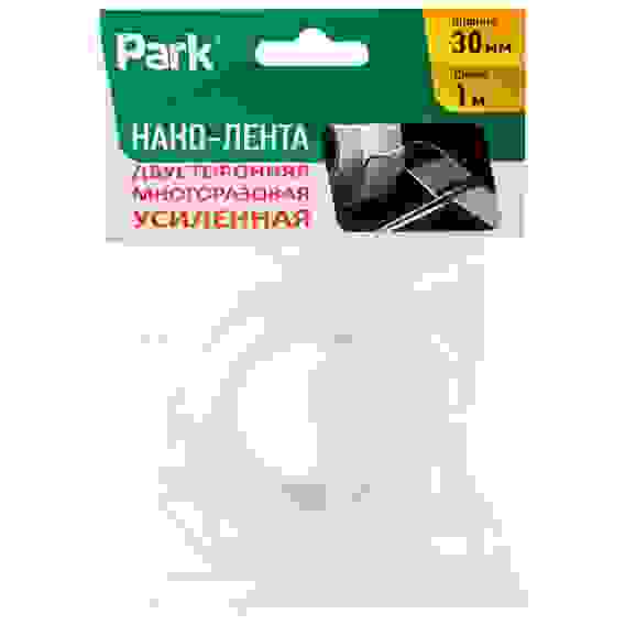 Нано-лента двусторонняя клейкая многоразовая, прозрачная усиленная, 1м, ширина 30 мм