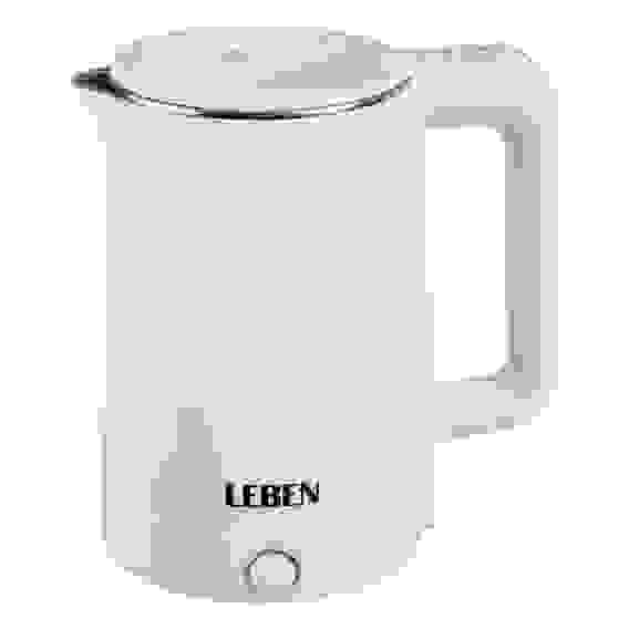 Чайник электрический 1,8л, 1850Вт, скрытый нагревательный элемент, белый пластик LEBEN