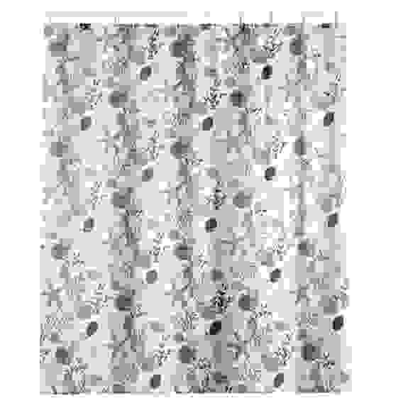 Шторка для ванной, с утяжелителем, полиэстер, 90 г/м2, 180x180см, 12 колец метал/бусины, &quot;Факт VETTA