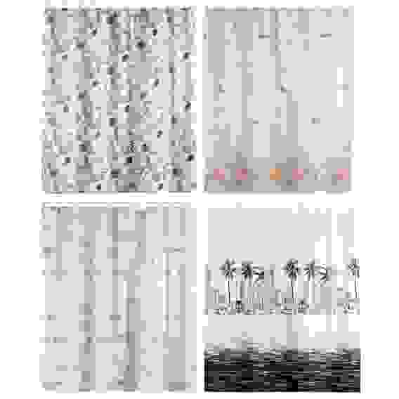 Шторка для ванной, с утяжелителем, полиэстер, 90 г/м2, 180x180см, 12 колец метал/бусины, &quot;Факт VETTA