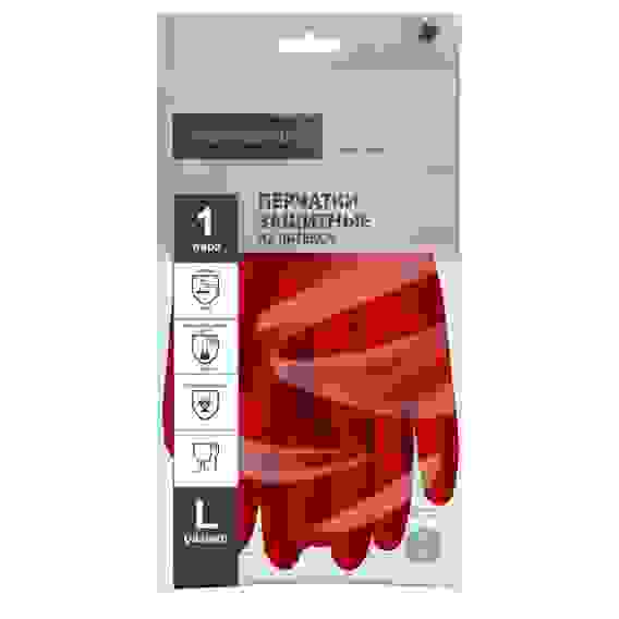 Перчатки защитные КЩС латексные, красн., ADM PROFESSIONAL, L