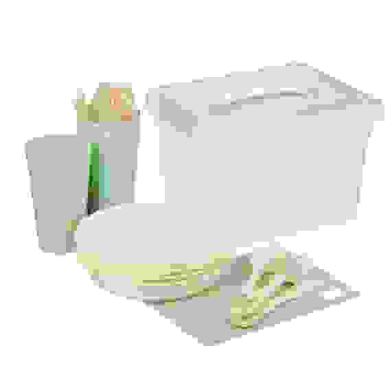 Набор для пикника на 4 персоны: контейнер 5л, тарелки 4шт, стаканы 0,4л 4шт, стол.приборы 4шт, доска