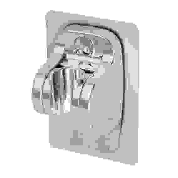 Держатель для лейки душа настенный самоклеящийся, с крючками, хром