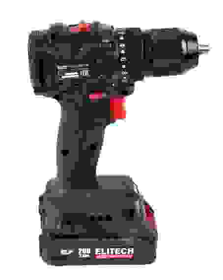 Дрель акк.ELITECH CD 20SL2, бесщеточный, 60 Hм, 0-500/2000 об/мин, 20В, Li-Ion 2*2 Ач