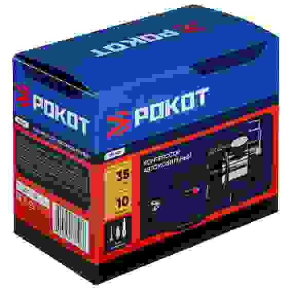 Компрессор автомобильный \"Торнадо\", 35 л/мин, 90 Вт, 12В, провод 2,7м + переходники РОКОТ