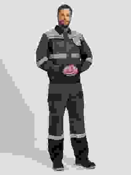 Костюм Виват-1 Премиум СН МВО (ткСмесовая,240) брюки, т.серый/черный/св.серый