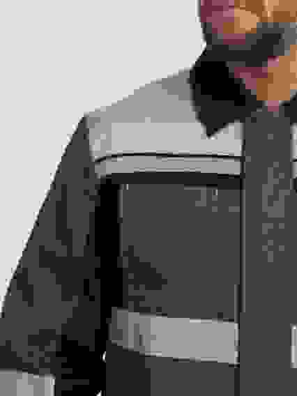 Костюм Виват-1 Премиум СН МВО (ткСмесовая,240) брюки, т.серый/черный/св.серый