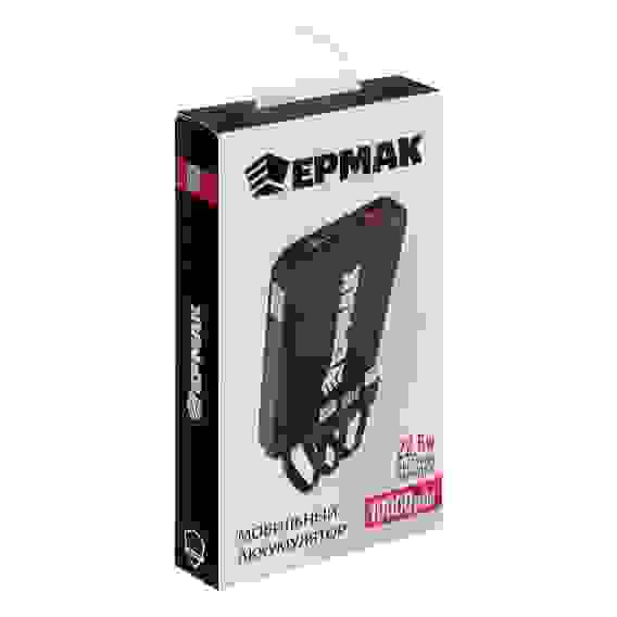 Аккумулятор мобильный Small Светящийся 10000мАч,USB-A,USB-C,встр.каб.,QC,PD,22.5W,чёрный BY ЕРМАК