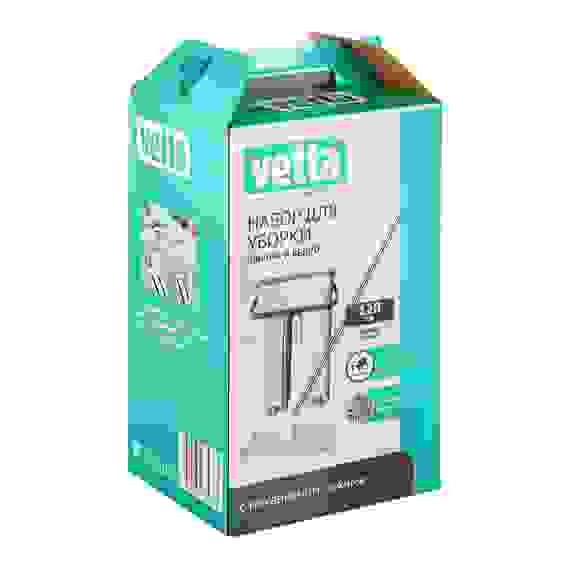 Набор для уборки: швабра, ведро с механизмом отжима, 2 насадки, микрофибра VETTA