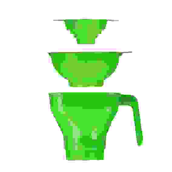 Набор 4 предмета: воронка на 4 диаметра; воронки квадратная и круглая с широким горлом, ситечко