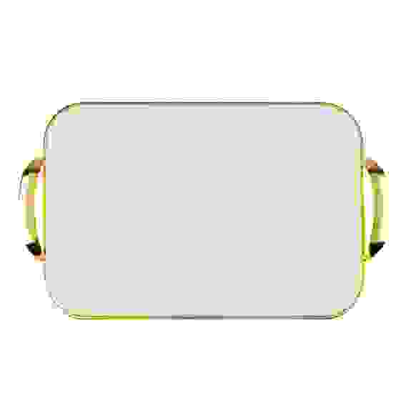 Поднос прямоугольный с ручками с золотой каемкой 42,5x27x3см РЕТ
