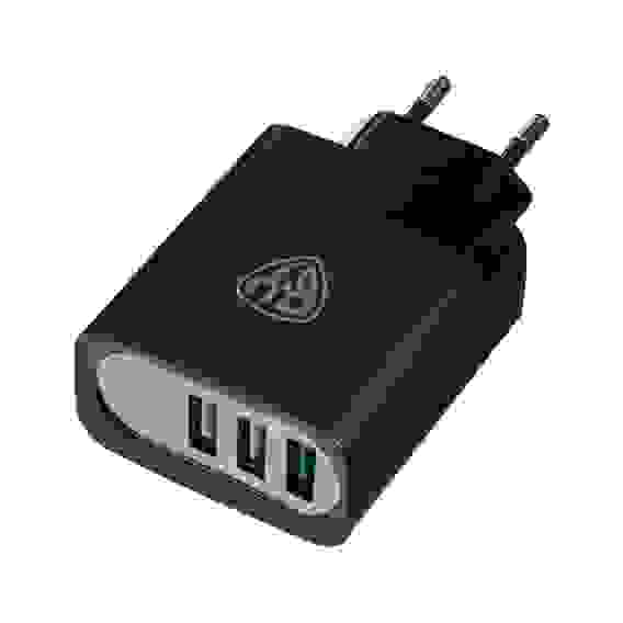 Сетевое зарядное устройство Максимум, быстрая зарядка QC3.0, 3xUSB, 30 Вт, черный BY