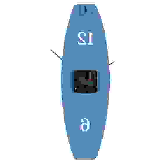 Часы настенные из металла, 37*12 см, открытая стрелка, пастельно-синий "Волна" Рубин