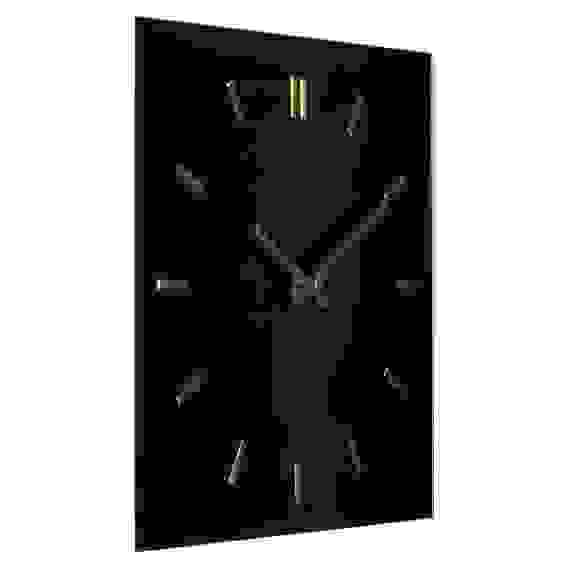 Часы настенные из стекла, 28х28 см, чёрный+золото, открытая стрелка, \"Моно\" Рубин