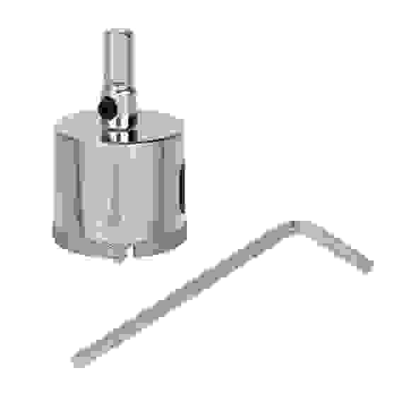 Коронка алмазная с центрирующим сверлом d 35 мм по керамике и стеклу, Р45, трехгр хвостовик ЕРМАК