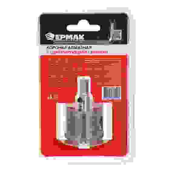 Коронка алмазная с центрирующим сверлом d 35 мм по керамике и стеклу, Р45, трехгр хвостовик ЕРМАК