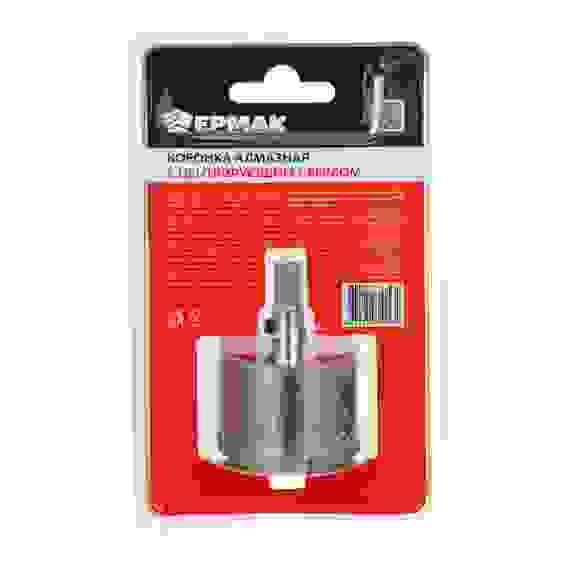 Коронка алмазная с центрирующим сверлом d 40 мм по керамике и стеклу, Р45, трехгр хвостовик ЕРМАК