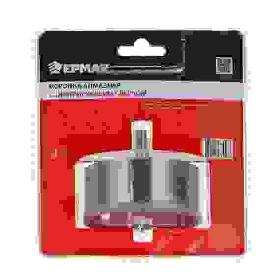 Коронка алмазная с центрирующим сверлом d 73 мм по керамике и стеклу, Р45, трехгр хвостовик ЕРМАК