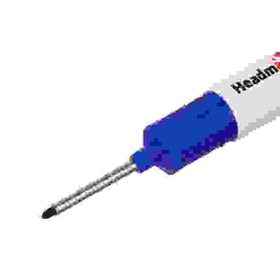 Маркер перманентный удлиненный, тонкий стержень синий HEADMAN