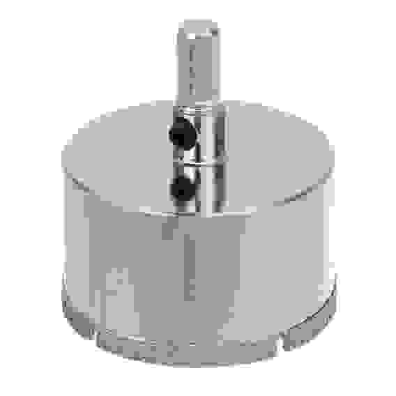 Коронка алмазная с центрирующим сверлом d 50 мм по керамике и стеклу, Р45, трехгр хвостовик ЕРМАК