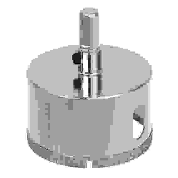 Коронка алмазная с центрирующим сверлом d 50 мм по керамике и стеклу, Р45, трехгр хвостовик ЕРМАК