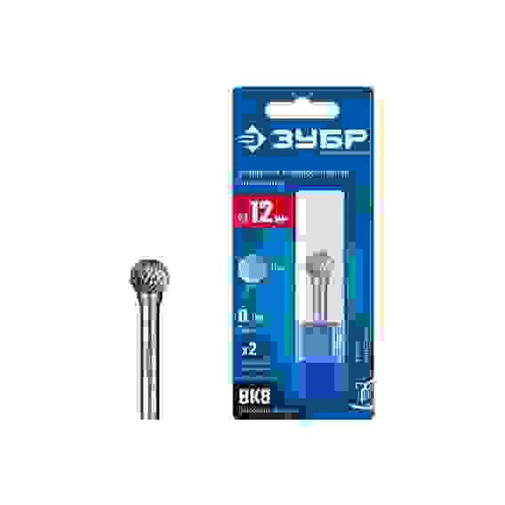 Борфреза твердосплавная, 12х11 мм, тип D (сфера), хв-к 6 мм, ПРОФЕССИОНАЛ ЗУБР