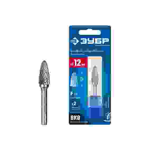 Борфреза твердосп., 12х25 мм, тип F (парабола с закругленным углом, радиус 3.0 мм), хв-к 6 мм, ЗУБР