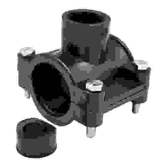 Седелка ПЭ с внут. труб. резьбой 90 - 1&quot; 4 болта (обж.) SPEKTR