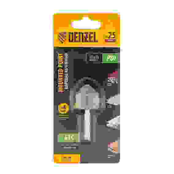 Шарошка абразивная, конус, для дрели, 25 x 25 мм, хвостовик d6 мм, 63С// Denzel