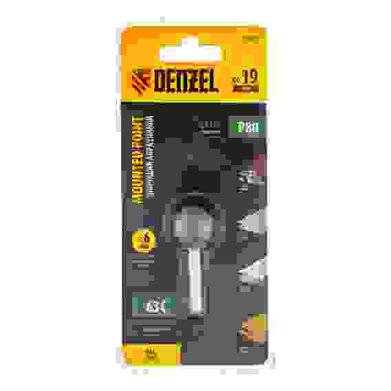 Шарошка абразивная, шар, 19 мм, для дрели , хвостовик d6 мм, 63С// Denzel