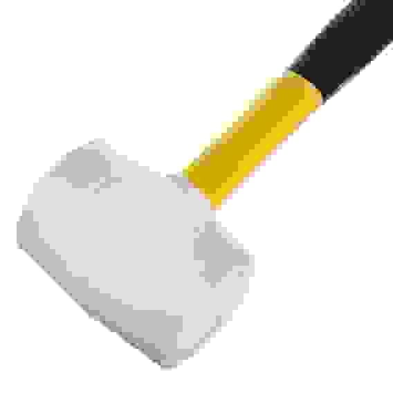 Киянка, белая резина, фибергласовая обрезиненная рукоятка 680г ЕРМАК