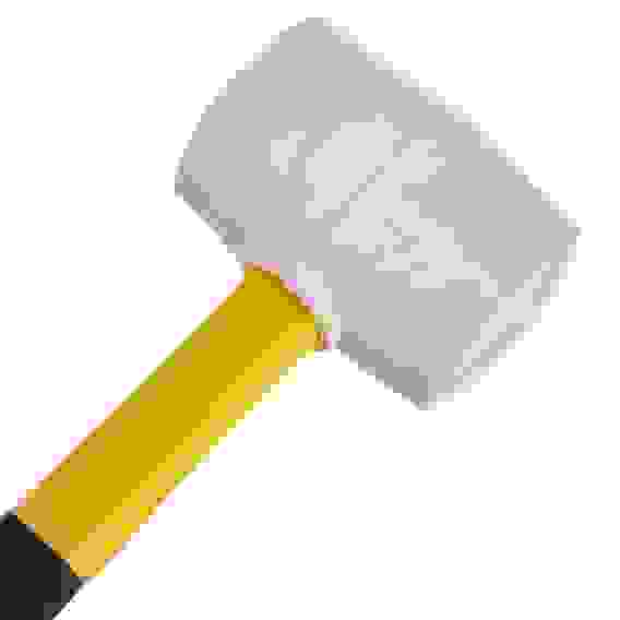 Киянка, белая резина, фибергласовая обрезиненная рукоятка 680г ЕРМАК