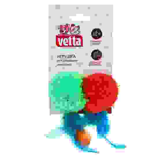 Набор игрушек для кошки, плюш, перья, 4,5см, 2 шт VETTA