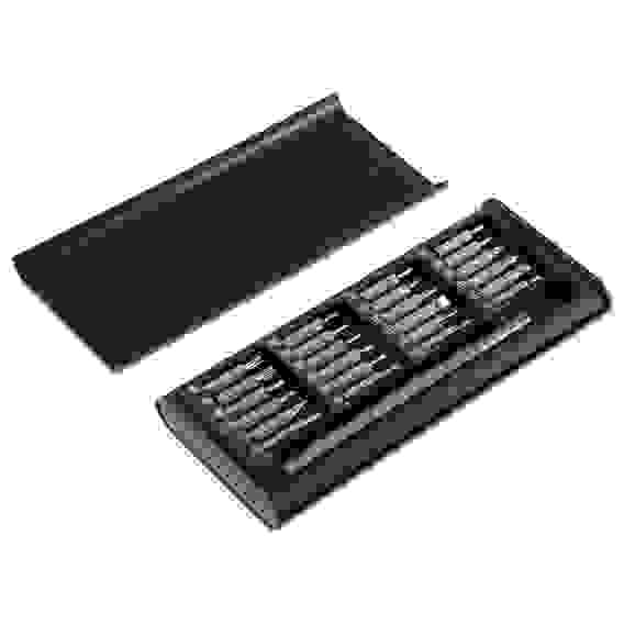 Набор для точных работ 25в1: отвертка + биты 24шт (никелированные,25мм), кейс пластик.с магнит ЕРМАК