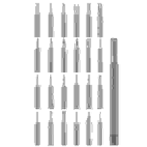 Набор для точных работ 25в1: отвертка + биты 24шт (никелированные,25мм), кейс пластик.с магнит ЕРМАК