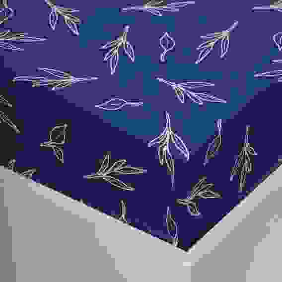 Простыня на резинке 140х200х20см, 100% хлопок, бязь, синий Нэви PROVANCE