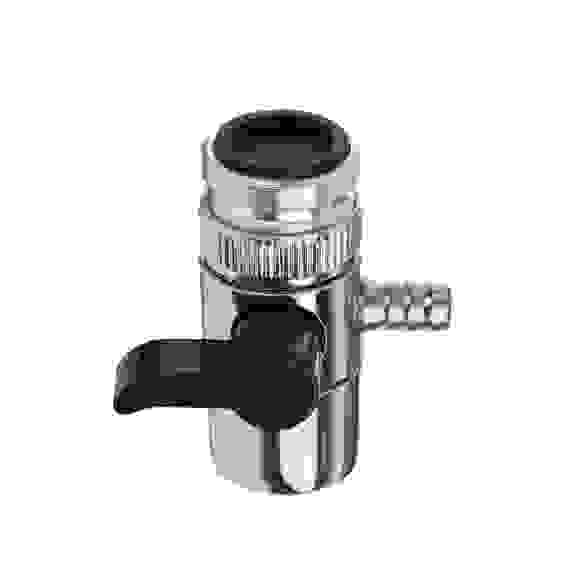 Диверотор-переходник для смесителя, отвод для шланга d=8мм, цинк, хром