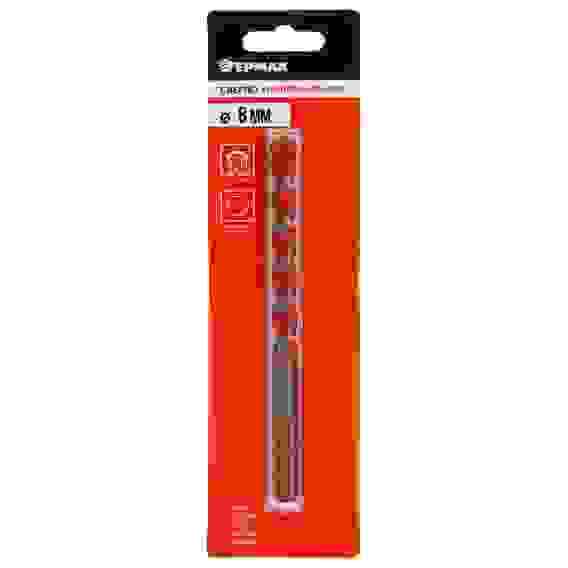 Сверло универсальное 8мм, 3-хгранный хвостовик, резец bk6, стержень 40Cr ЕРМАК