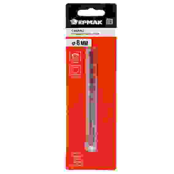 Сверло универсальное 6мм, 3-хгранный хвостовик, резец bk6, стержень 40Cr ЕРМАК