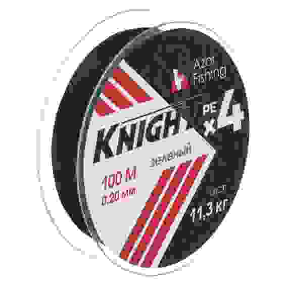 Леска плетеная PE &quot;Найт Х4&quot;, 100м, 0,20мм, 11,3кг, зеленый AZOR FISHING