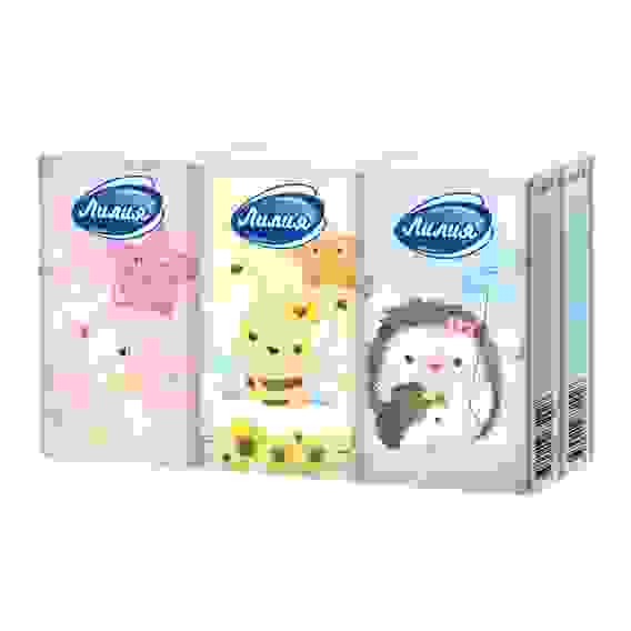 Платочки бумажные, 2 слоя, 10шт Рыжий/Лилия BY