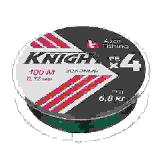 Леска плетеная PE "Найт Х4", 100м, 0,12мм, 6,8кг, зеленый AZOR FISHING