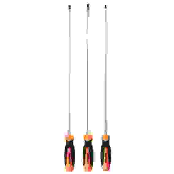 Набор из 3х удлиненных отверток со стальным затыльником: sl8x450мм, PH2x450мм, PH3x450мм ЕРМАК